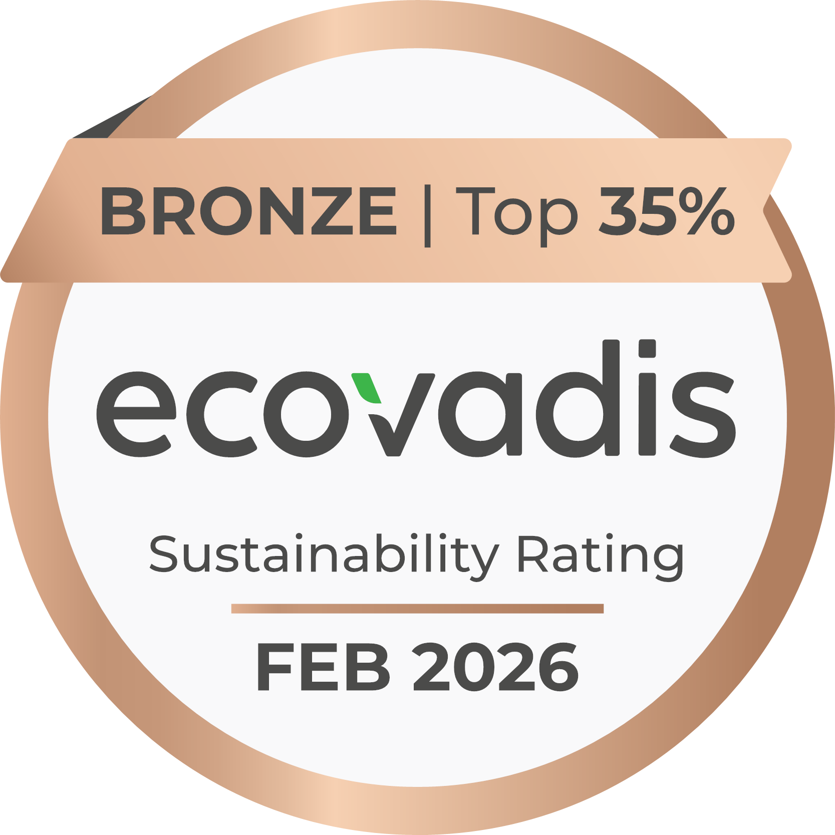 Médaille de bronze EcoVadis 2026